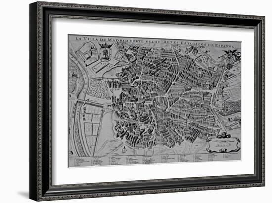 Map of Madrid-null-Framed Giclee Print