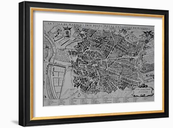 Map of Madrid-null-Framed Giclee Print