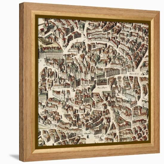 Map of Madrid-F. de Witt-Framed Stretched Canvas