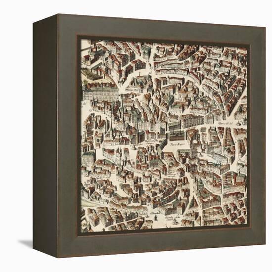 Map of Madrid-F. de Witt-Framed Stretched Canvas