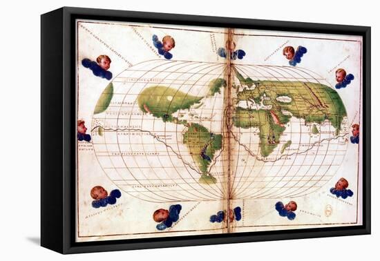 Map of Magellan's Round the World Voyage, 1519-1521-null-Framed Premier Image Canvas