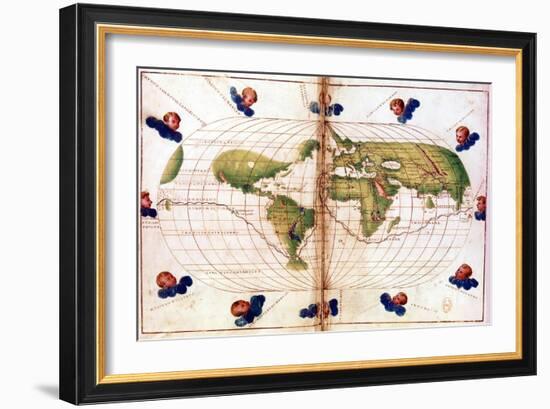 Map of Magellan's Round the World Voyage, 1519-1521-null-Framed Giclee Print