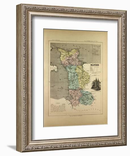 Map of Manche France-null-Framed Giclee Print