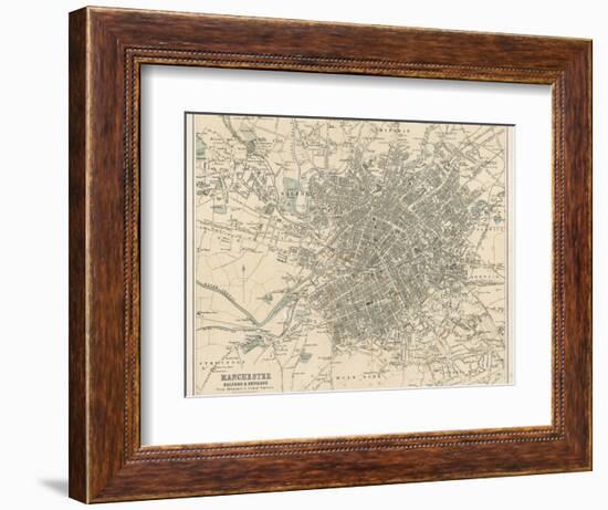 Map of Manchester and Its Environs-J. Bartholomew-Framed Photographic Print