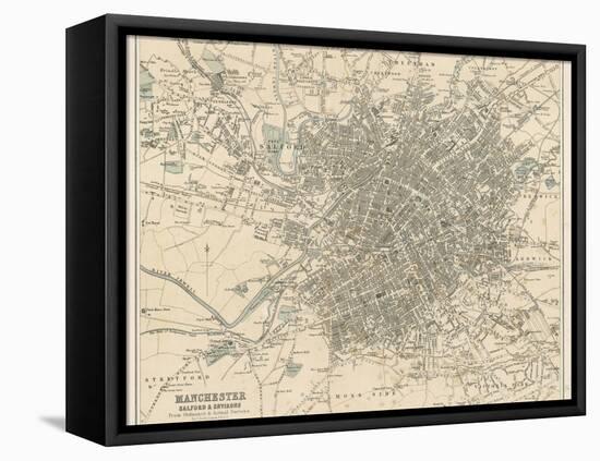 Map of Manchester and Its Environs-J. Bartholomew-Framed Premier Image Canvas