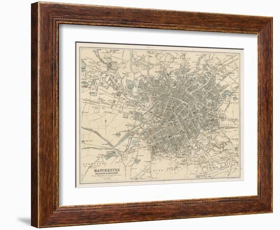 Map of Manchester and Its Environs-J. Bartholomew-Framed Art Print