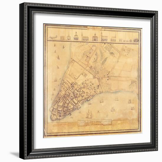 Map of Manhattan, C.1740-David Grim-Framed Giclee Print