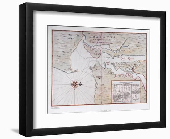 Map of Manhattan, North America, 1639-Johannes Vingboons-Framed Giclee Print