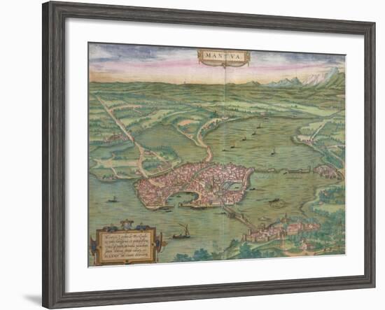 Map of Mantua, from "Civitates Orbis Terrarum" by Georg Braun and Frans Hogenberg, 1575-Joris Hoefnagel-Framed Giclee Print