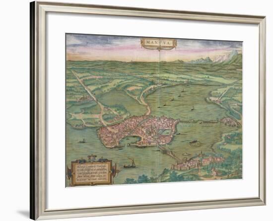 Map of Mantua, from "Civitates Orbis Terrarum" by Georg Braun and Frans Hogenberg, 1575-Joris Hoefnagel-Framed Giclee Print