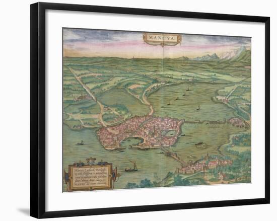 Map of Mantua, from "Civitates Orbis Terrarum" by Georg Braun and Frans Hogenberg, 1575-Joris Hoefnagel-Framed Giclee Print