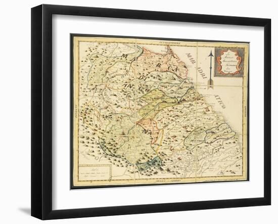 Map of Marca Anconetana and Fermana, Bologna, Italy, 1831-null-Framed Giclee Print