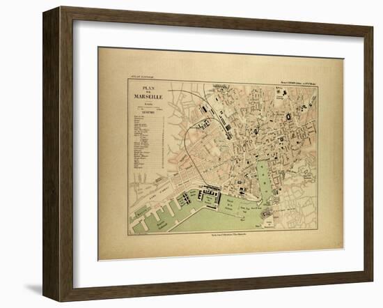 Map of Marseille, France-null-Framed Giclee Print