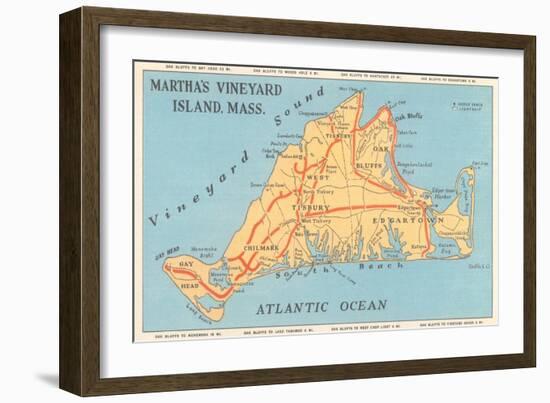 Map of Martha's Vineyard-null-Framed Art Print