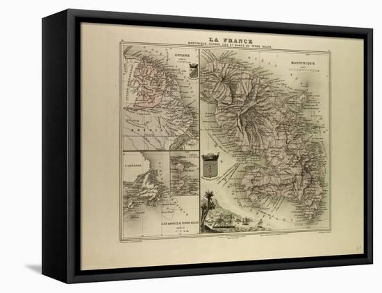 Map of Martinique French Guiana and Terra Nova 1896-null-Framed Premier Image Canvas