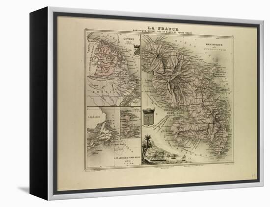 Map of Martinique French Guiana and Terra Nova 1896-null-Framed Premier Image Canvas