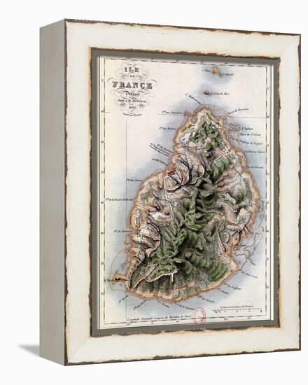 Map of Mauritius, Illustration from "Paul et Virginie" by Henri Bernardin de Saint-Pierre, 1836-A.h. Dufour-Framed Premier Image Canvas