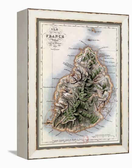 Map of Mauritius, Illustration from "Paul et Virginie" by Henri Bernardin de Saint-Pierre, 1836-A.h. Dufour-Framed Premier Image Canvas