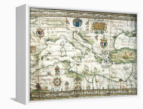 Map of Mediterranean and Black Sea, 1654-null-Framed Premier Image Canvas