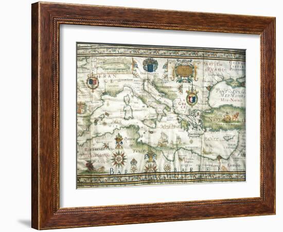 Map of Mediterranean and Black Sea, 1654-null-Framed Giclee Print