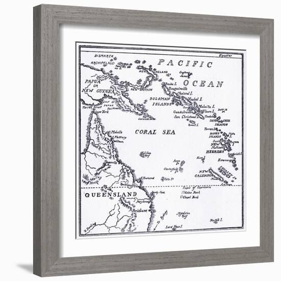 Map of Melanesia, 1908-null-Framed Giclee Print