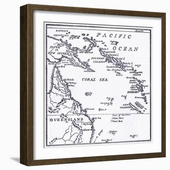 Map of Melanesia, 1908-null-Framed Giclee Print