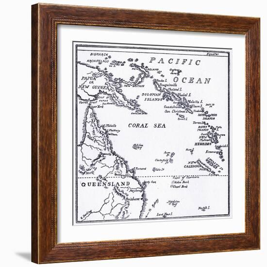 Map of Melanesia, 1908-null-Framed Giclee Print