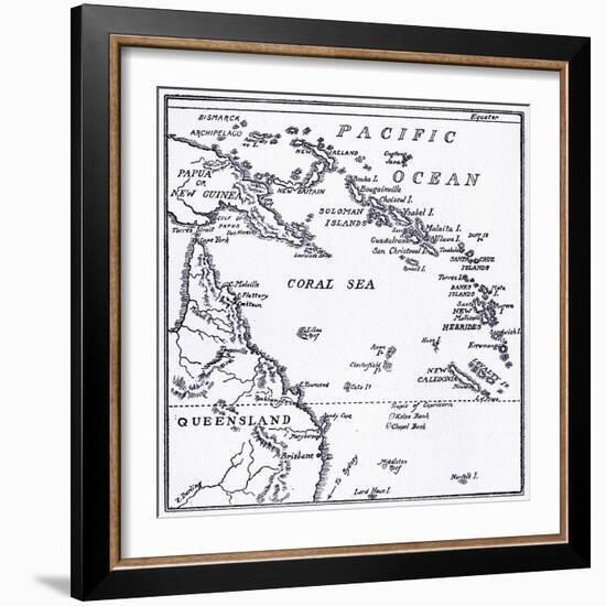 Map of Melanesia, 1908-null-Framed Giclee Print