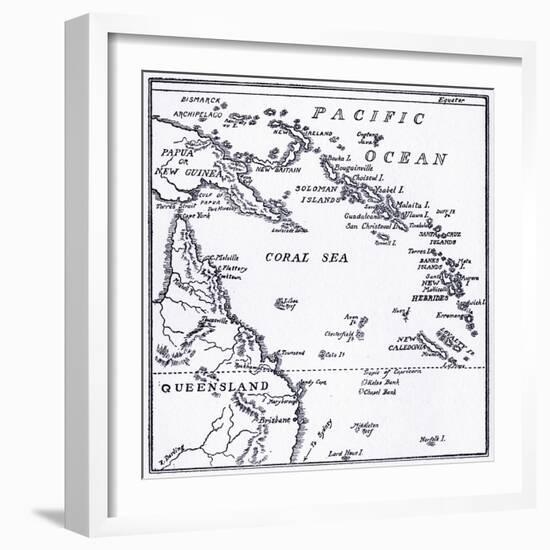 Map of Melanesia, 1908-null-Framed Giclee Print