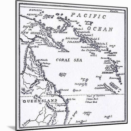 Map of Melanesia, 1908-null-Mounted Giclee Print