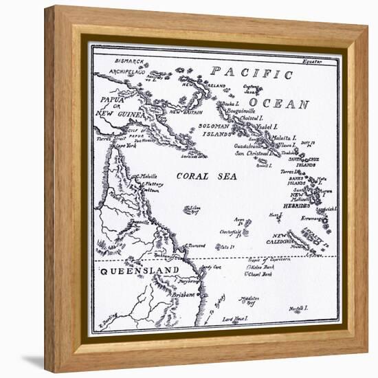 Map of Melanesia, 1908-null-Framed Premier Image Canvas