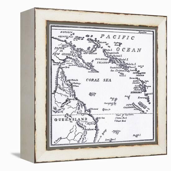 Map of Melanesia, 1908-null-Framed Premier Image Canvas