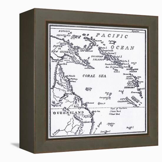 Map of Melanesia, 1908-null-Framed Premier Image Canvas