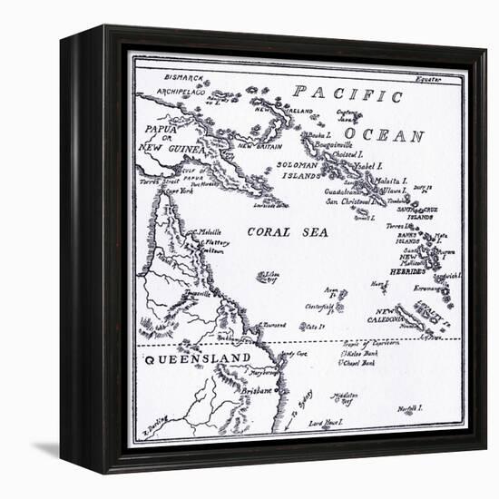 Map of Melanesia, 1908-null-Framed Premier Image Canvas