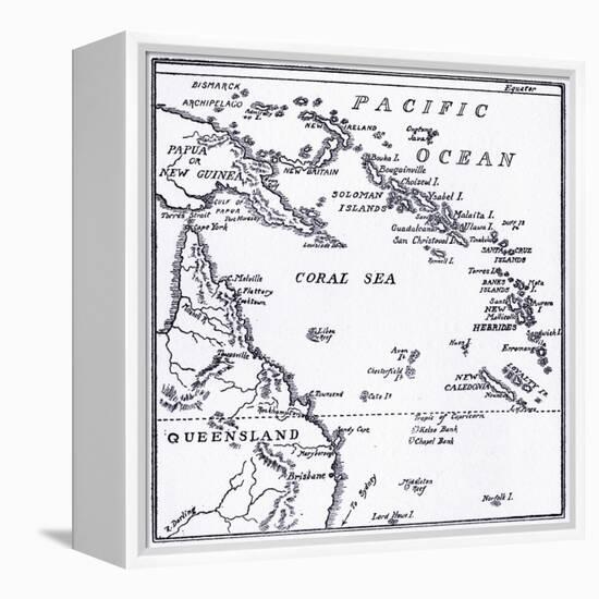 Map of Melanesia, 1908-null-Framed Premier Image Canvas