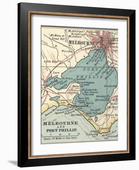 Map of Melbourne (C. 1900), Maps-Encyclopaedia Britannica-Framed Art Print