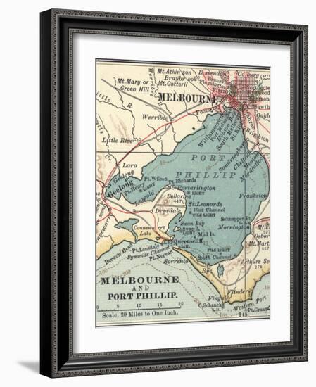 Map of Melbourne (C. 1900), Maps-Encyclopaedia Britannica-Framed Art Print