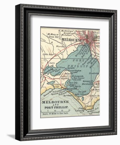 Map of Melbourne (C. 1900), Maps-Encyclopaedia Britannica-Framed Art Print