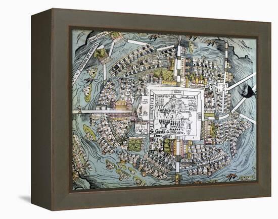 Map of Mexico City Attributed to Cortes-null-Framed Premier Image Canvas
