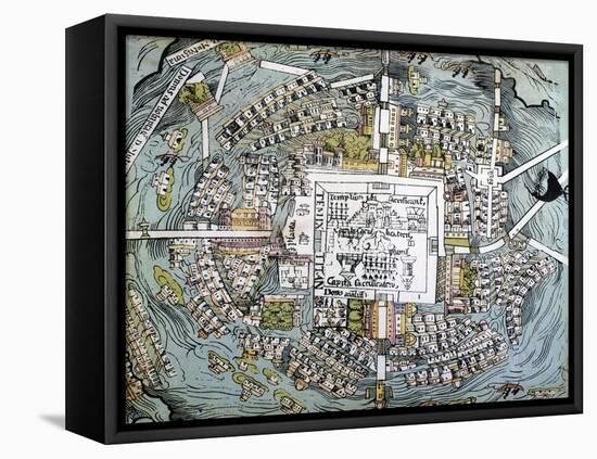 Map of Mexico City Attributed to Cortes-null-Framed Premier Image Canvas