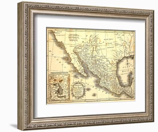 Map Of Mexico Dated 1821-Tektite-Framed Art Print