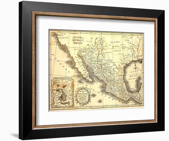 Map Of Mexico Dated 1821-Tektite-Framed Art Print