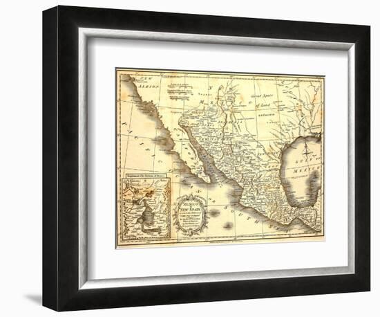 Map Of Mexico Dated 1821-Tektite-Framed Art Print