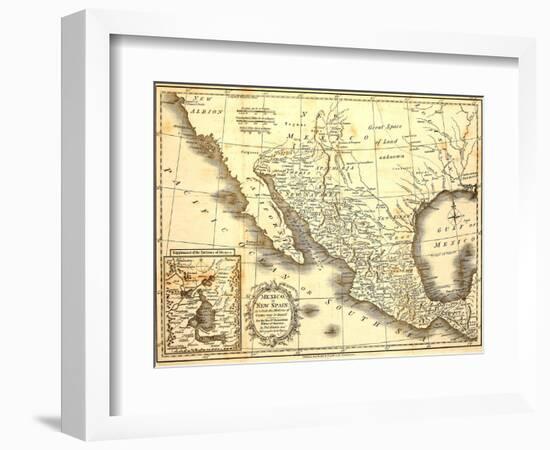 Map Of Mexico Dated 1821-Tektite-Framed Art Print