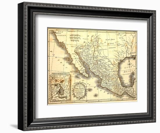 Map Of Mexico Dated 1821-Tektite-Framed Art Print