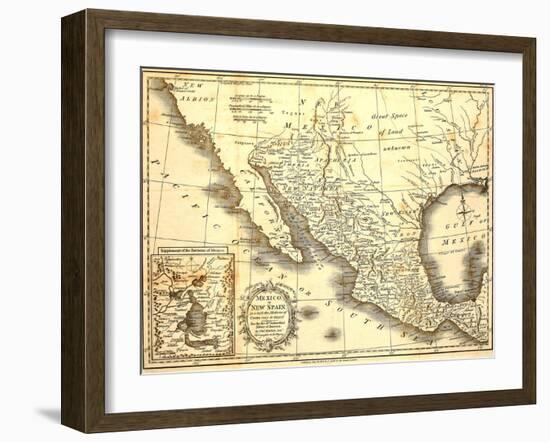 Map Of Mexico Dated 1821-Tektite-Framed Art Print