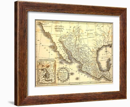 Map Of Mexico Dated 1821-Tektite-Framed Art Print