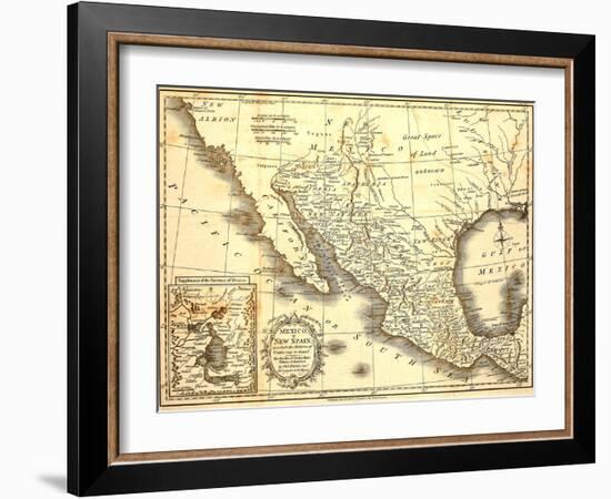 Map Of Mexico Dated 1821-Tektite-Framed Art Print