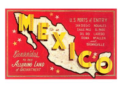 'Map of Mexico' Art Print | Art.com