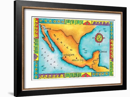 Map of Mexico-Jennifer Thermes-Framed Photographic Print